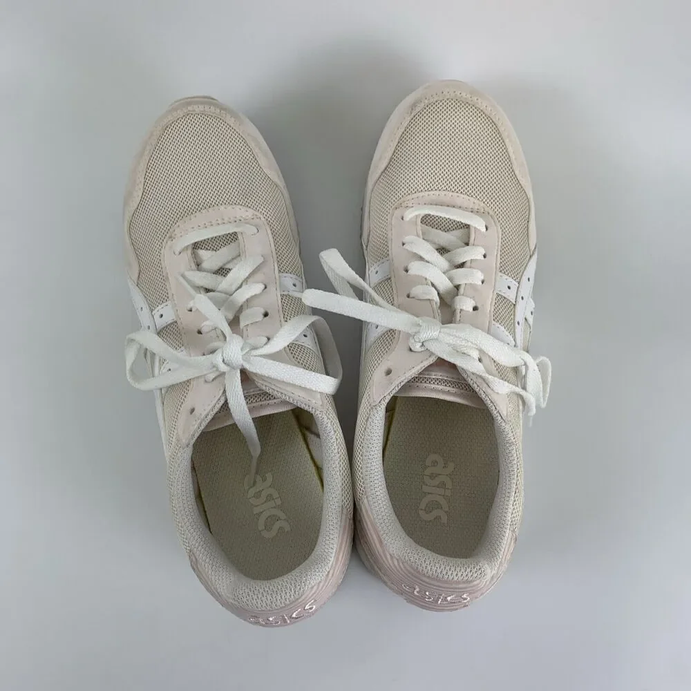 ASICS Tiger Runner Ginger Peach White Back Striped Low Lace Up Light Womens 8.5